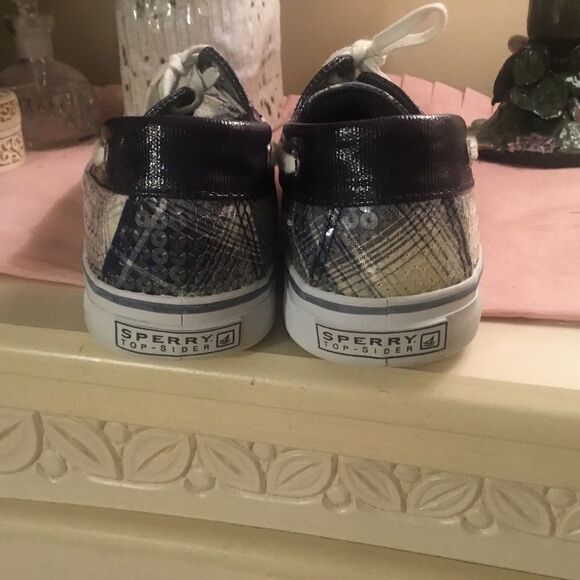 Sperry Women’s Size 7.5M Green, Blue & White Plaid Top Siders Loafer - Picture 11 of 12